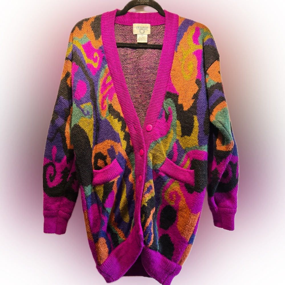 Vintage Colorful Abstract Women's Sweater